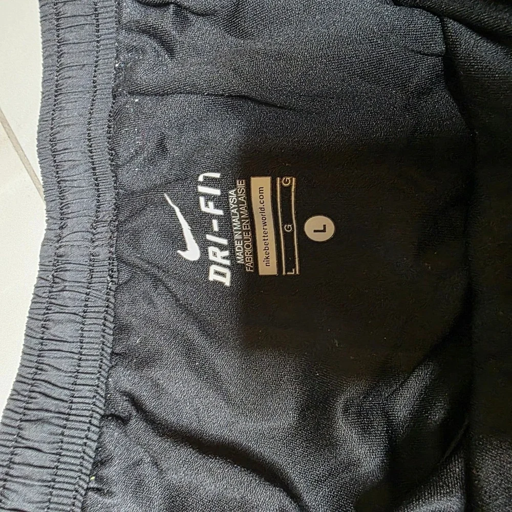 Nike Womens Dri-FIT Running‎ Shorts Black White Trim Mesh Panels Large L W4
